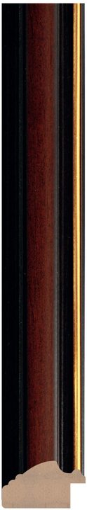 DL3292 Kırmızı / Bordo · Siyah · Altın çerçeve profili, 34 mm