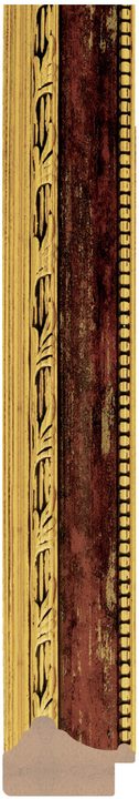 DL3906 Kırmızı / Bordo · Altın çerçeve profili, 38 mm