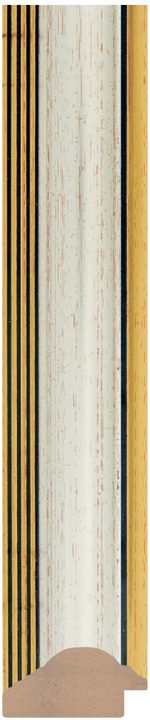 DL4113 Beyaz · Altın çerçeve profili, 42 mm